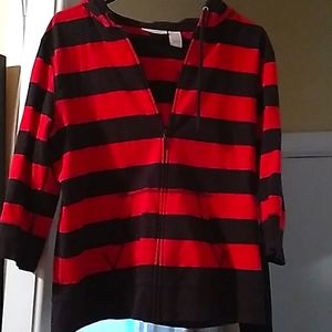 Kim Rogers 3/4 length sleeve zip up hoodie